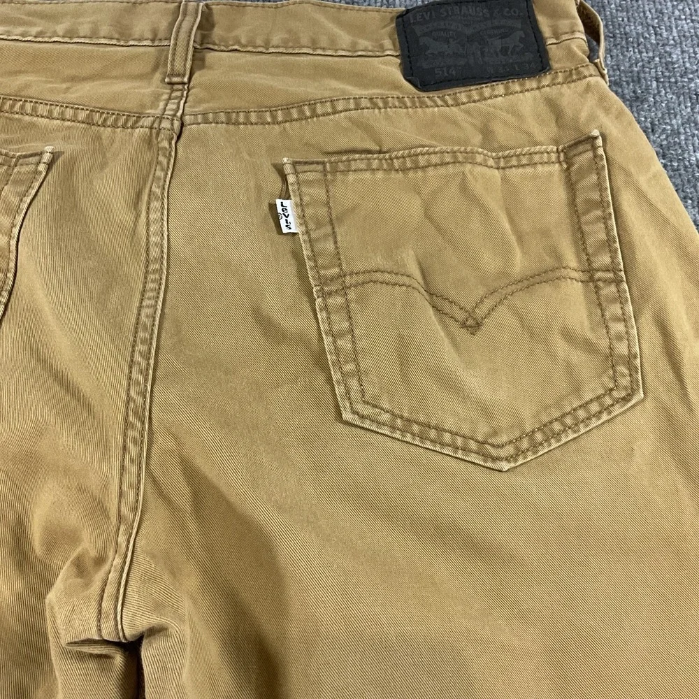 Levi's 514 Straight Jeans Men 34x34 Tan Khaki Denim Pants Levi Strauss 514 Strai